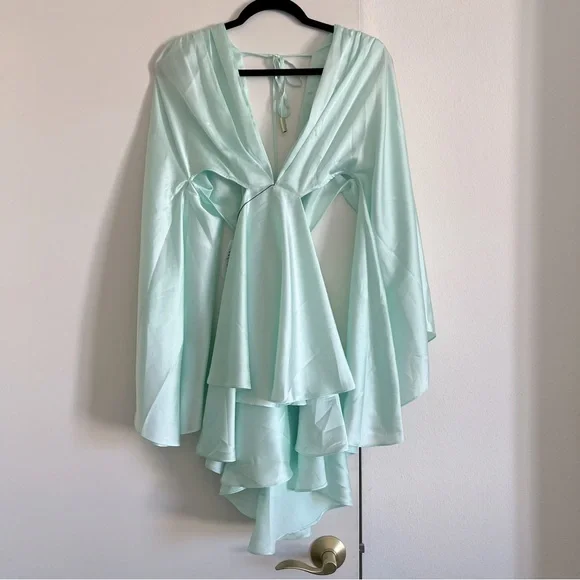 NWT! Michael Costello x REVOLVE Allete Dress in Aqua - Picture 8 of 9